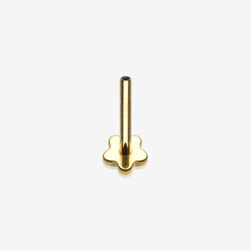 Implant Grade Titanium OneFit Threadless Golden Flower Base Flat Back Stud Labret Bar Part